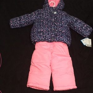 2 piece snow suit with floral design